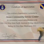 award from Bolling Air Force